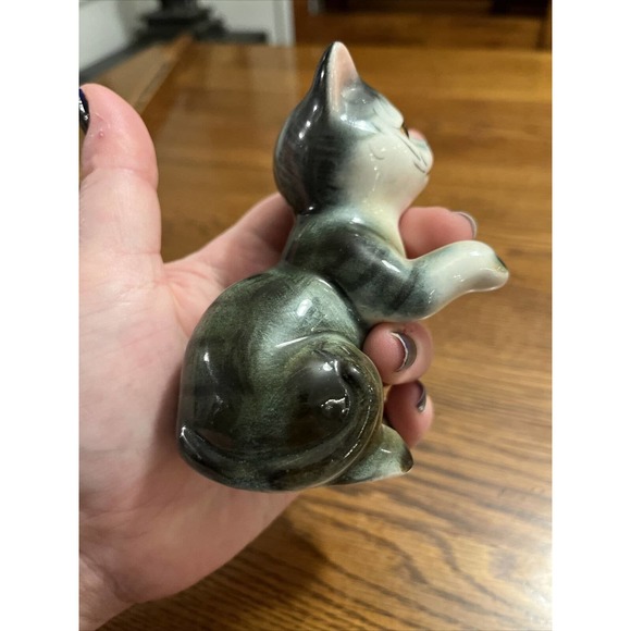 Nippon Yoko Boeki 4.5” Kitten-Japan Mid Century Modern Cat Ceramic Statue Kitsch - Picture 5 of 8